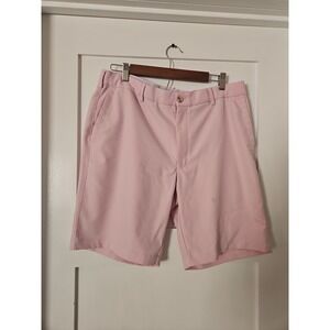 Peter Millar Men's Pink Golf Shorts Size 36 Performance Flat Front Casual